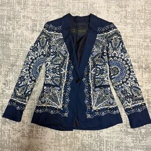 Zara Royal Blue Paisley Women's Blazer